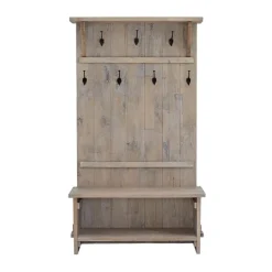 Entryway Furniture-Kirkland's Home Rustic Driftwood Hall Tree Brown