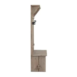 Entryway Furniture-Kirkland's Home Rustic Driftwood Hall Tree Brown