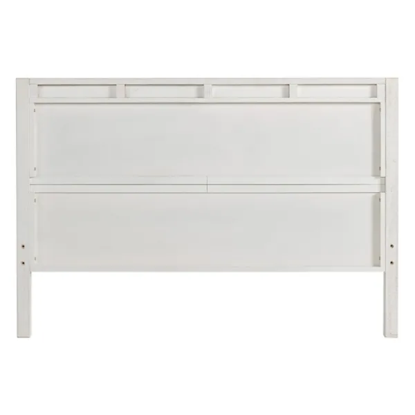 Beds & Headboards-Kirkland's Home Rustic Eggshell Wood Panel Full Bed Frame White