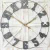 Clocks-Kirkland's Home Rustic Farmhouse White Square Wall Clock