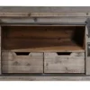 Tv Stands & Media Consoles-Kirkland's Home Rustic Fir Wood Barn Door Tv Stand Gray
