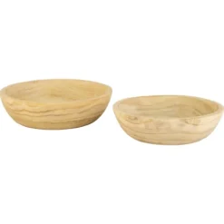 Decorative Bowls & Jars-Kirkland's Home Rustic Forest Ivory Hand Carved 2-Pc. Bowl Set Tan