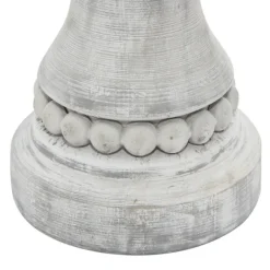 Candle Holders-Kirkland's Home Rustic Gray Carved 3-Pc. Candle Holder Set White/Gray