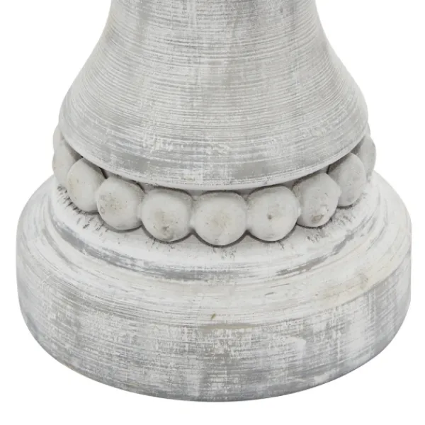 Candle Holders-Kirkland's Home Rustic Gray Carved 3-Pc. Candle Holder Set White/Gray