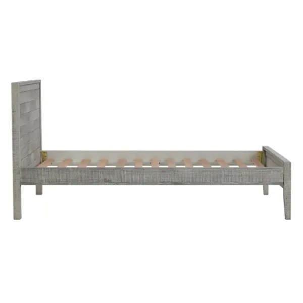 Beds & Headboards-Kirkland's Home Rustic Gray Pine Panel Twin Bed Frame