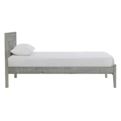 Beds & Headboards-Kirkland's Home Rustic Gray Pine Panel Twin Bed Frame