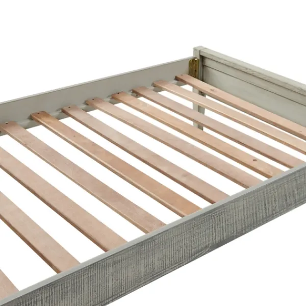 Beds & Headboards-Kirkland's Home Rustic Gray Pine Panel Twin Bed Frame