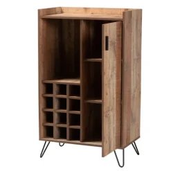 Cabinets & Sideboards-Kirkland's Home Rustic Hairpin Wine Cabinet Brown