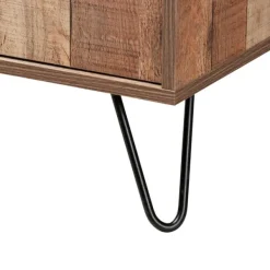Cabinets & Sideboards-Kirkland's Home Rustic Hairpin Wine Cabinet Brown