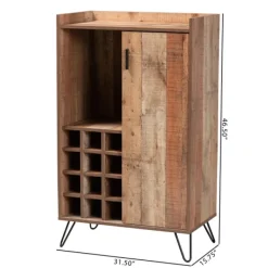 Cabinets & Sideboards-Kirkland's Home Rustic Hairpin Wine Cabinet Brown