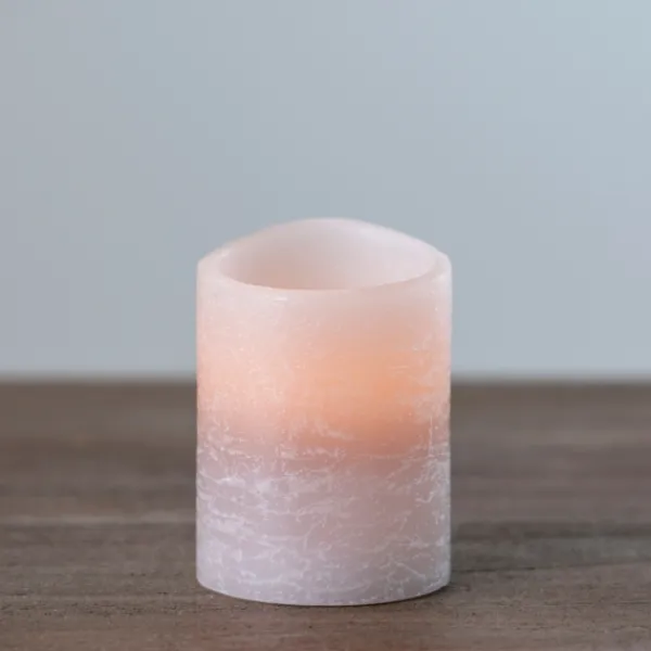 Flameless Candles-Kirkland's Home Rustic Led Pillar Candle, 3X4 In. Gray