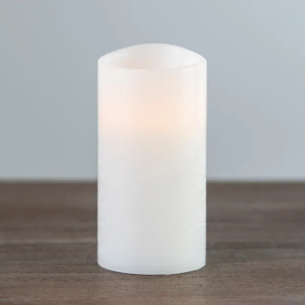Flameless Candles-Kirkland's Home Rustic Led Pillar Candle, 3X6 In. White