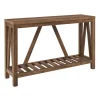 Console Tables-Kirkland's Home Rustic Oak A-Frame Console Table Brown