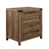 Office Furniture-Kirkland's Home Rustic Oak 2-Drawer Wood File Cabinet Brown