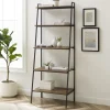 Bookshelves-Kirkland's Home Rustic Oak Industrial Ladder Bookshelf Brown