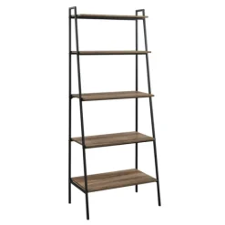 Bookshelves-Kirkland's Home Rustic Oak Industrial Ladder Bookshelf Brown