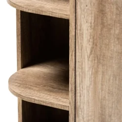 Entryway Furniture-Kirkland's Home Rustic Oak Open Shoe Storage Cabinet Tan