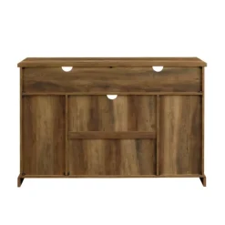 Tv Stands & Media Consoles-Kirkland's Home Rustic Oak Sliding Barn Door Highboy Tv Stand Brown