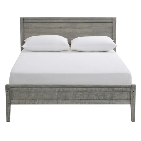 Beds & Headboards-Kirkland's Home Rustic Pine Panel 3-Pc. Full Bedroom Set Gray
