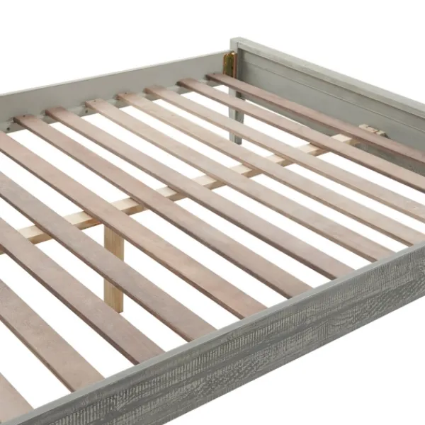 Beds & Headboards-Kirkland's Home Rustic Pine Panel 3-Pc. Full Bedroom Set Gray