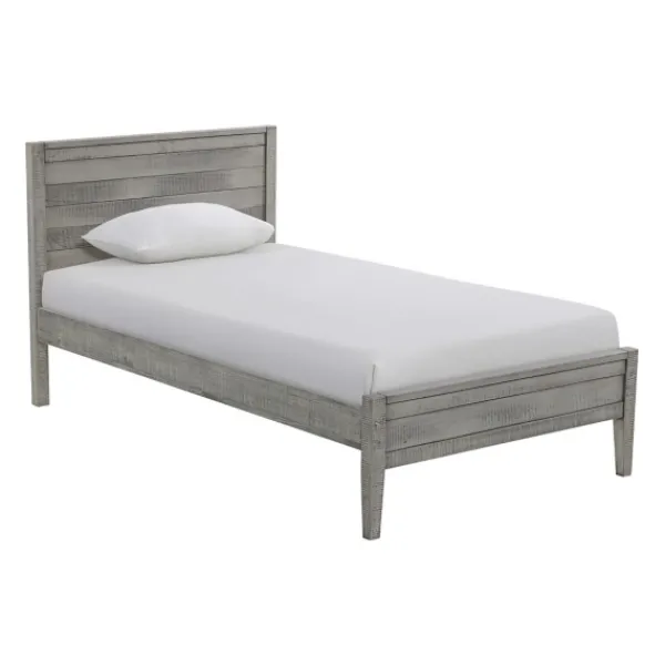 Beds & Headboards-Kirkland's Home Rustic Pine Panel 3-Pc. Twin Bedroom Set Gray