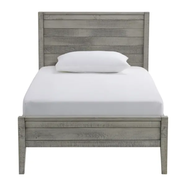 Beds & Headboards-Kirkland's Home Rustic Pine Panel 3-Pc. Twin Bedroom Set Gray