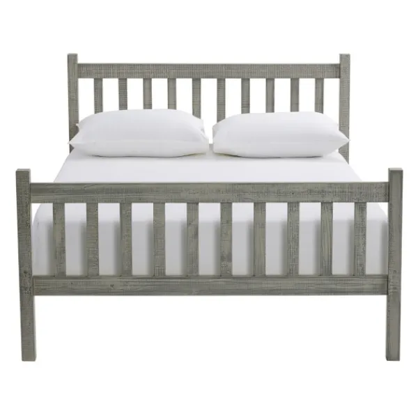 Beds & Headboards-Kirkland's Home Rustic Pine Spindle 3-Pc. Full Bedroom Set Gray