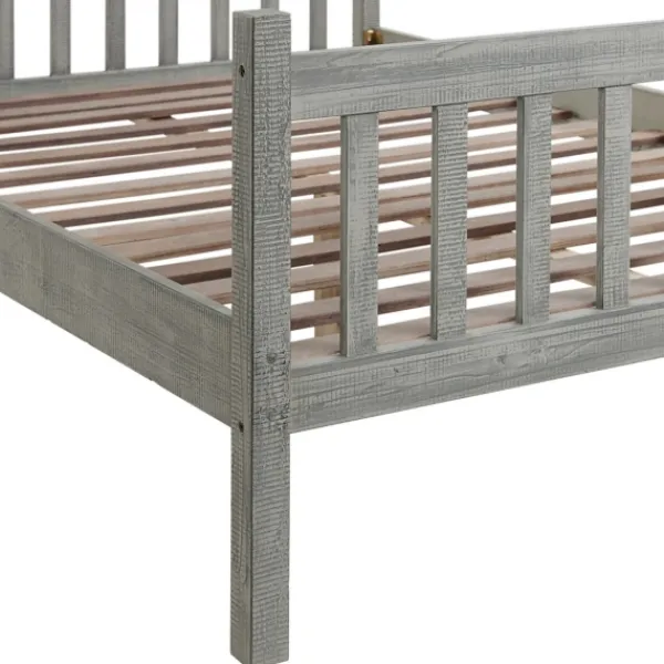 Beds & Headboards-Kirkland's Home Rustic Pine Spindle 3-Pc. Full Bedroom Set Gray