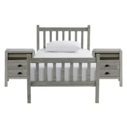 Beds & Headboards-Kirkland's Home Rustic Pine Spindle 3-Pc. Twin Bedroom Set Gray