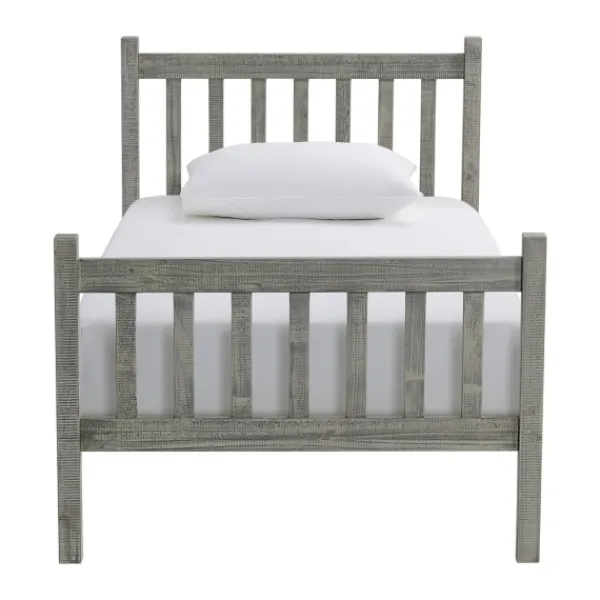 Beds & Headboards-Kirkland's Home Rustic Pine Spindle 3-Pc. Twin Bedroom Set Gray