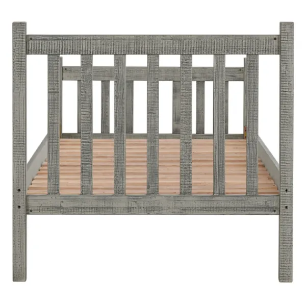 Beds & Headboards-Kirkland's Home Rustic Pine Spindle 3-Pc. Twin Bedroom Set Gray