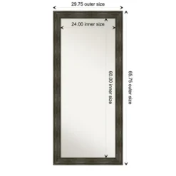 Full Length & Floor Mirrors-Kirkland's Home Rustic Rail Charred Framed Mirror, 30X66 In.
