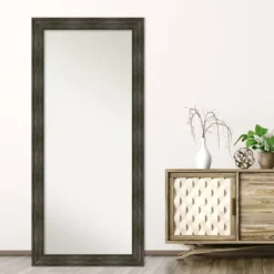 Full Length & Floor Mirrors-Kirkland's Home Rustic Rail Charred Framed Mirror, 30X66 In.