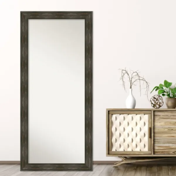 Full Length & Floor Mirrors-Kirkland's Home Rustic Rail Charred Framed Mirror, 30X66 In.