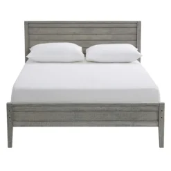 Beds & Headboards-Kirkland's Home Rustic Smoke Wood Panel Full Bed Frame Gray