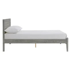 Beds & Headboards-Kirkland's Home Rustic Smoke Wood Panel Full Bed Frame Gray