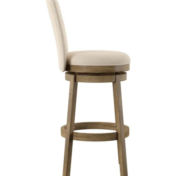 Bar Stools & Counter Height Stools-Kirkland's Home Rustic Taupe Upholstered Swivel Bar Stool Tan