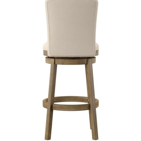 Bar Stools & Counter Height Stools-Kirkland's Home Rustic Taupe Upholstered Swivel Bar Stool Tan