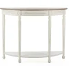 Console Tables-Kirkland's Home Rustic White Half Moon Console Table