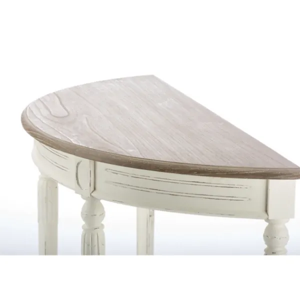 Console Tables-Kirkland's Home Rustic White Half Moon Console Table