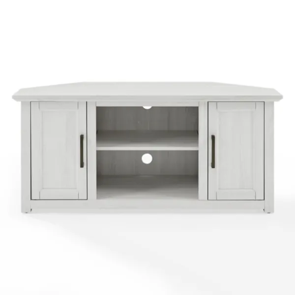 Tv Stands & Media Consoles-Kirkland's Home Rustic White Katy-Corner Tv Stand