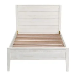 Beds & Headboards-Kirkland's Home Rustic White Pine Panel Twin Bed Frame