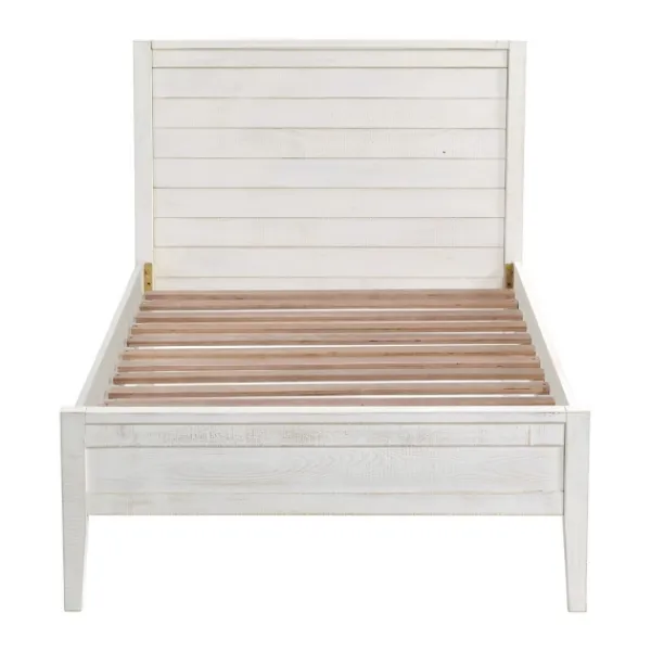 Beds & Headboards-Kirkland's Home Rustic White Pine Panel Twin Bed Frame