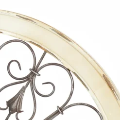 Wall Plaques-Kirkland's Home Rustic White Radial Scrollwork Wall Art White/Silver