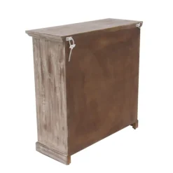 Cabinets & Sideboards-Kirkland's Home Rustic Wood And Glass 2-Door Cabinet Tan