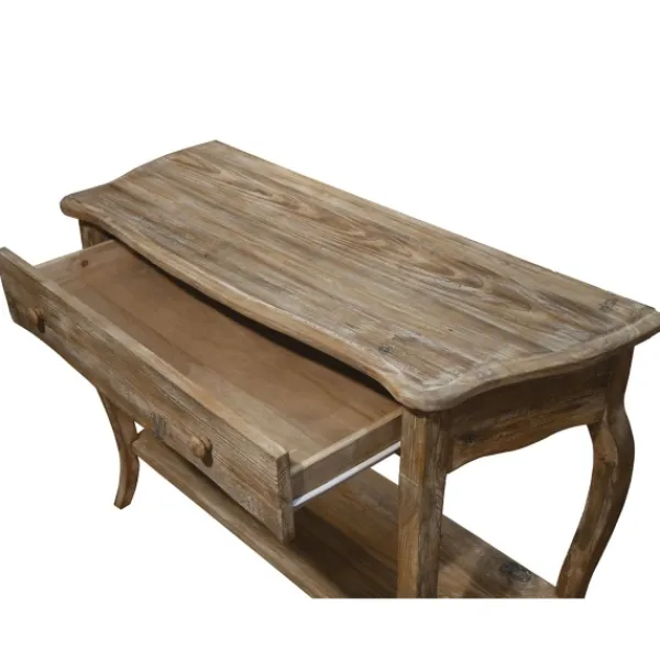 Console Tables-Kirkland's Home Rustic Wood Curved Console Table Brown
