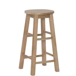 Bar Stools & Counter Height Stools-Kirkland's Home Rustic Wood Pub Classic Backless Counter Stool Brown