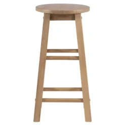 Bar Stools & Counter Height Stools-Kirkland's Home Rustic Wood Pub Classic Backless Counter Stool Brown