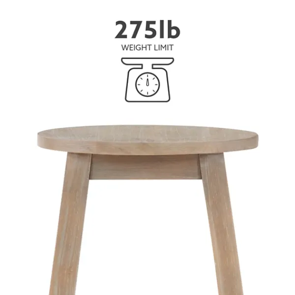 Bar Stools & Counter Height Stools-Kirkland's Home Rustic Wood Pub Classic Backless Counter Stool Brown
