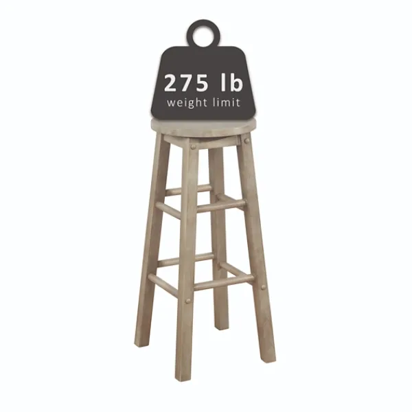Bar Stools & Counter Height Stools-Kirkland's Home Rustic Wood Pub Classic Backless Bar Stool Tan